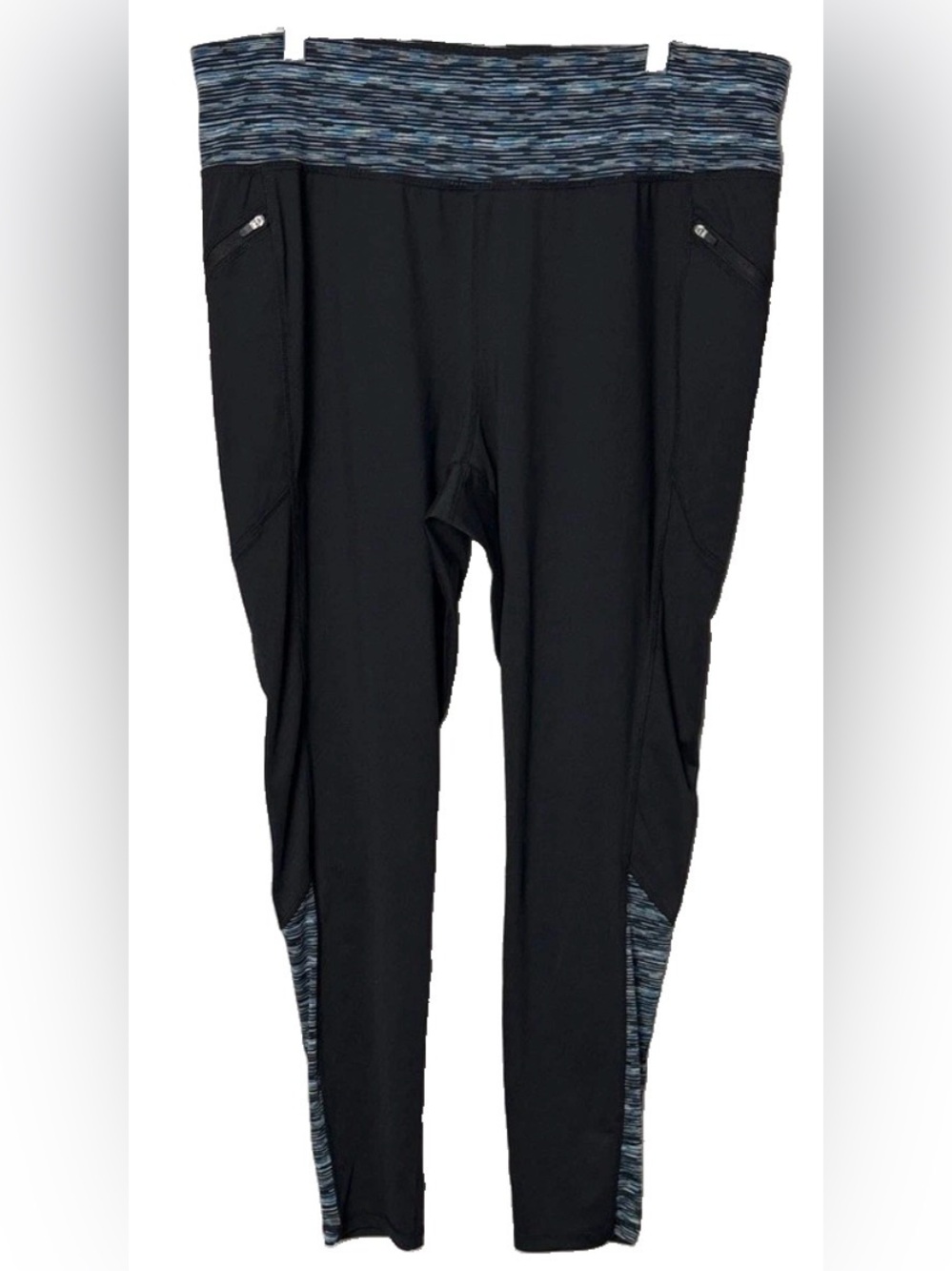 LIVI Lane Bryant Active Black and Blue Patterned High Waist Leggings Size 18/20
